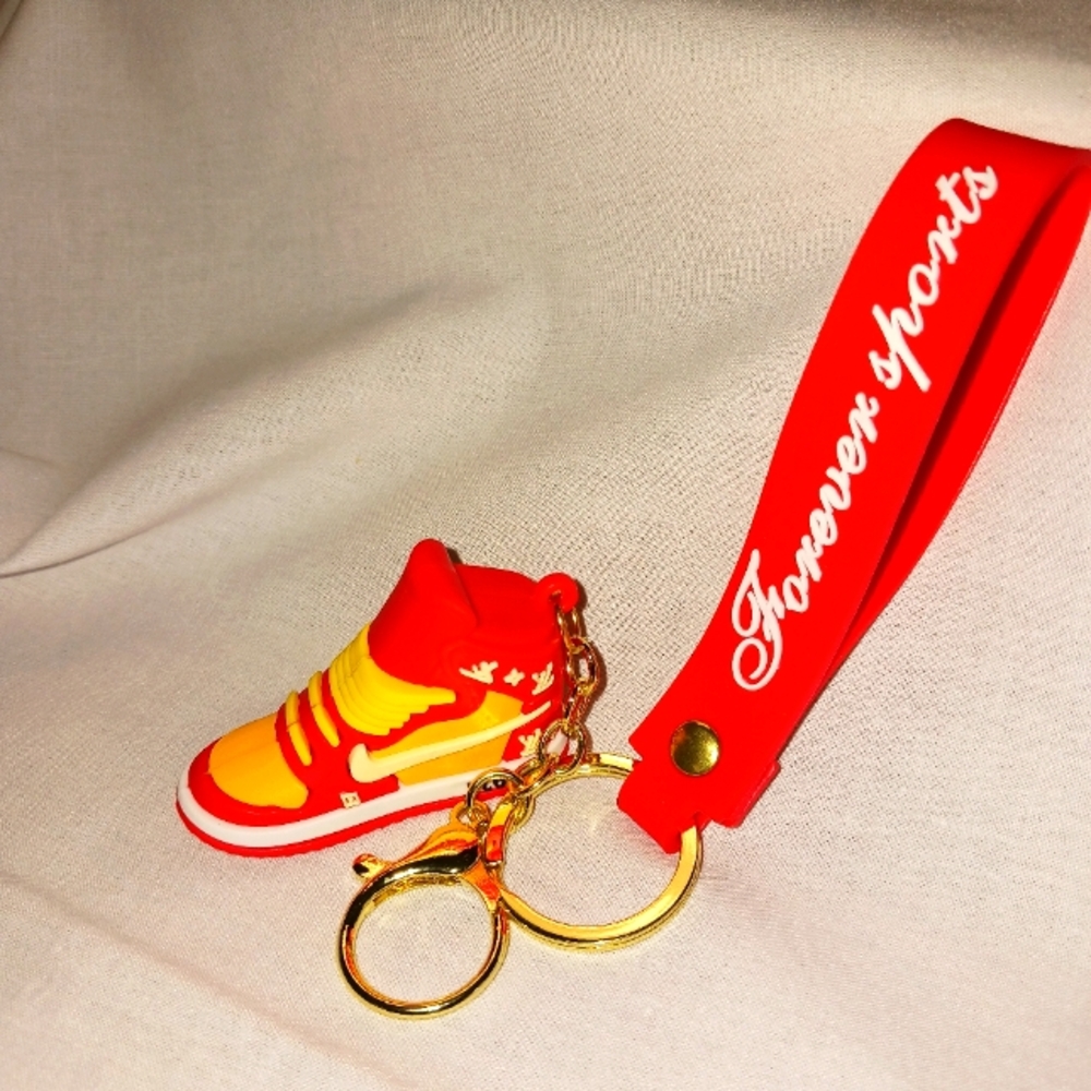 Red and Yellow Sneaker Keychain with Strap NWOT - Picture 2 of 6